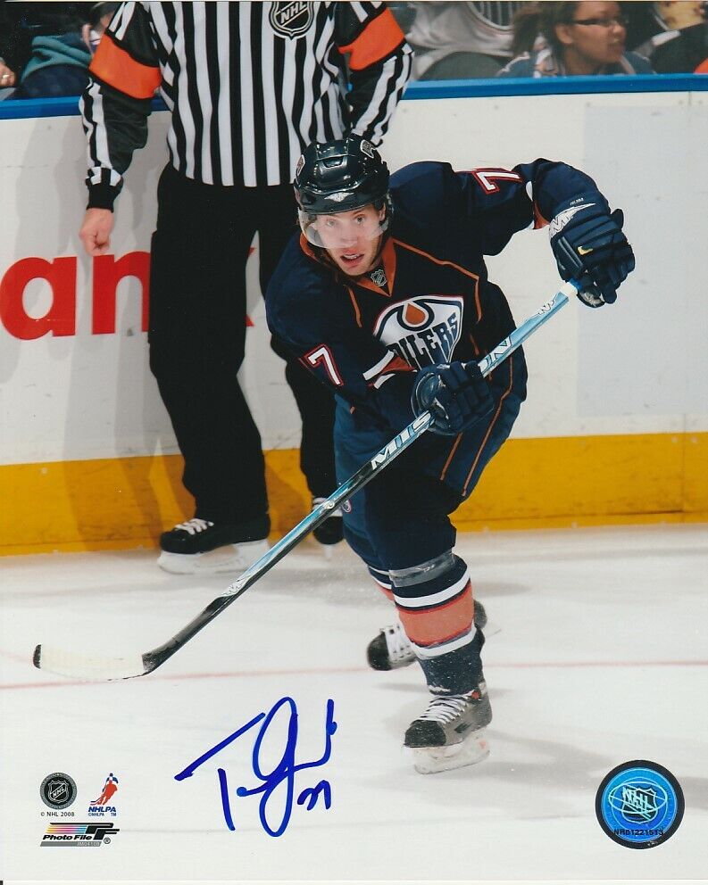 TOM GILBERT SIGNED EDMONTON OILERS 8x10 Photo Poster painting #1 Autograph