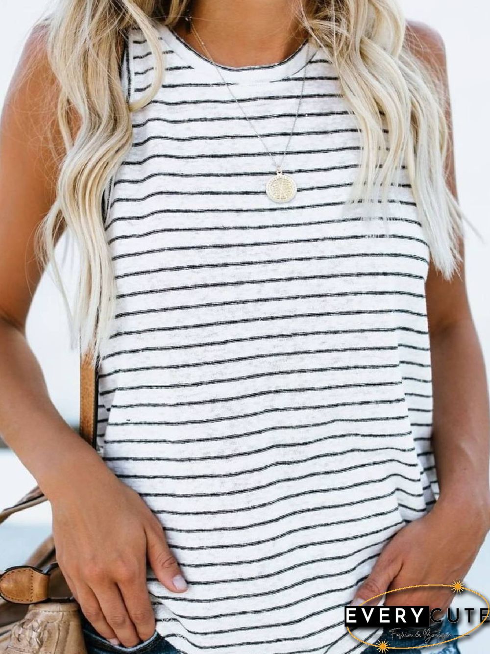 Crew Neck Casual Cotton-Blend T-shirt