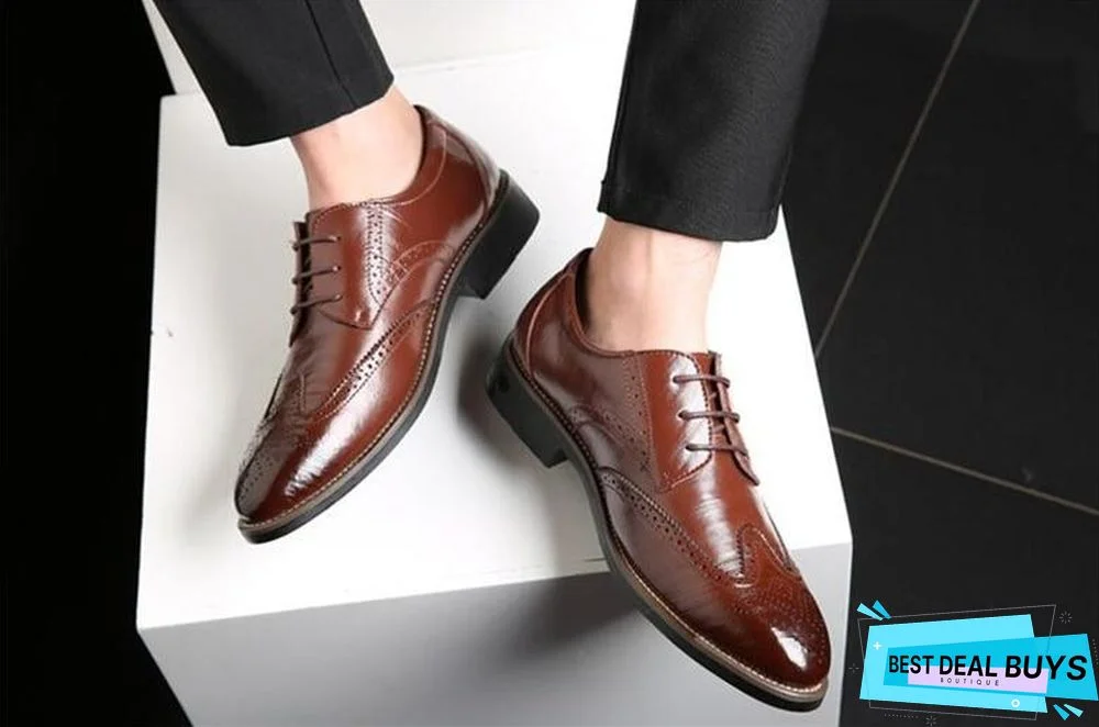 Men Fashion Flat Casual Shoes Leather Oxfords Shoes