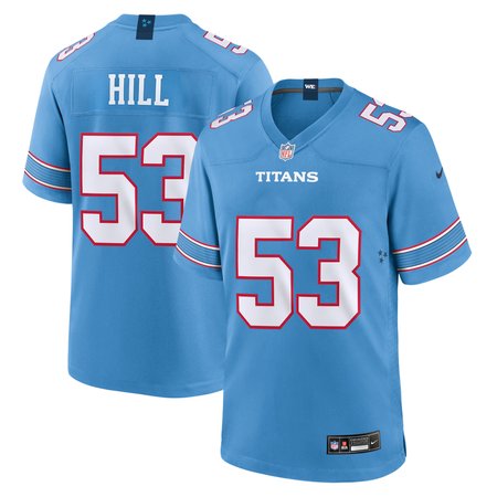 Youth Tennessee Titans #53 Anthony Hill Blue 2026 NFL Draft Game Jersey
