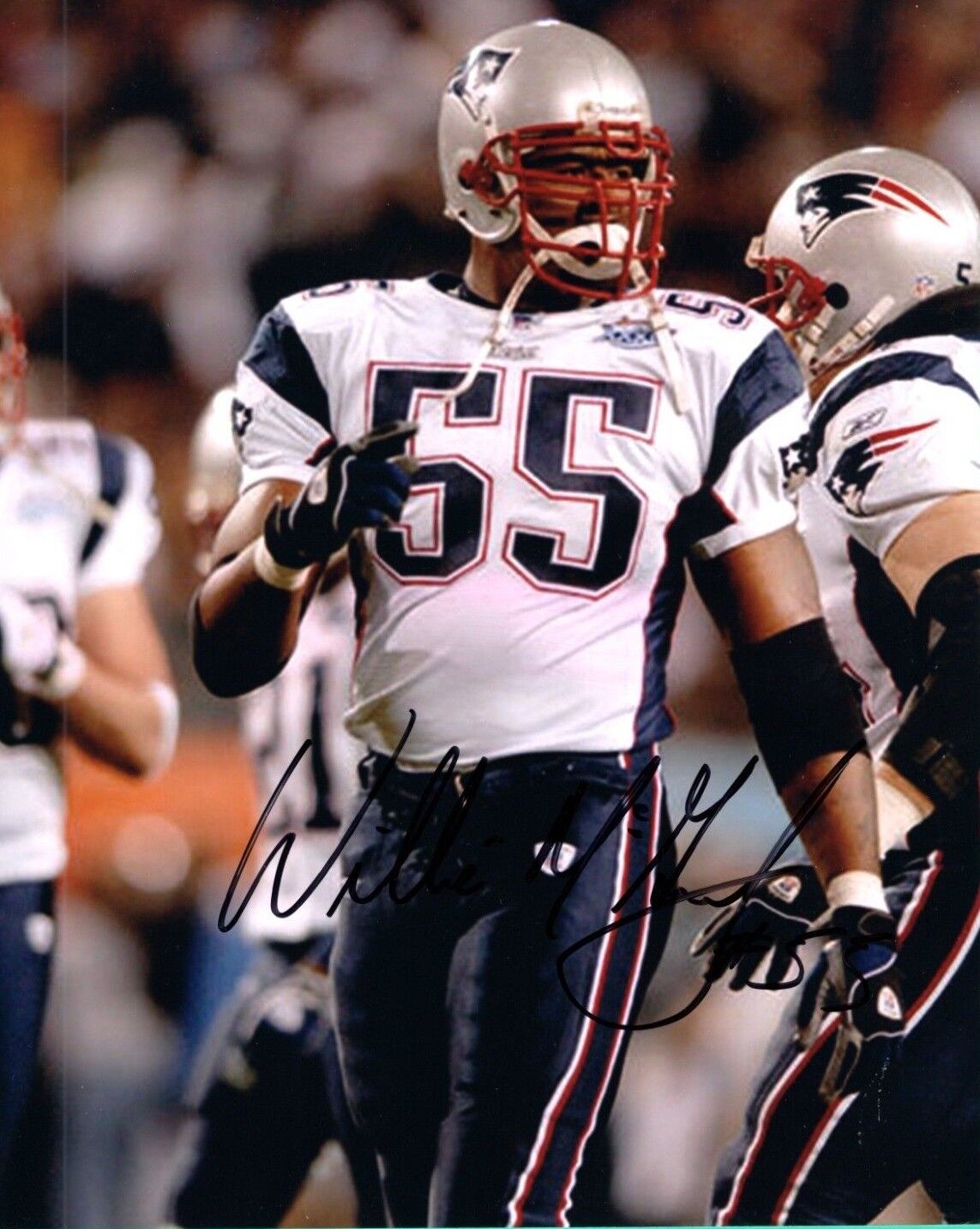 Willie McGine New England Patriots Hand Signed Autograph 8x10 Football Photo Poster painting