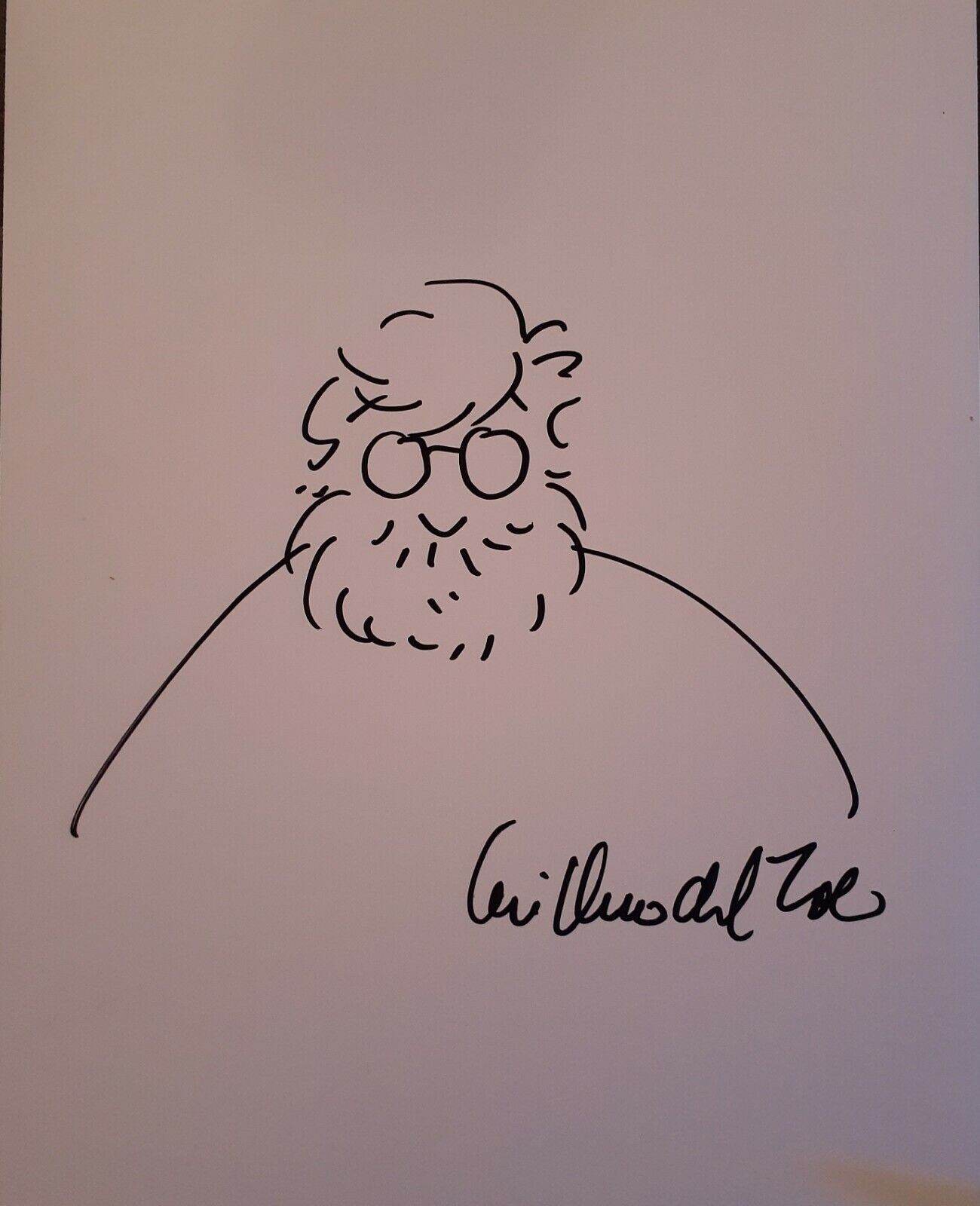 Guillermo del Toro sketch signed 8x10