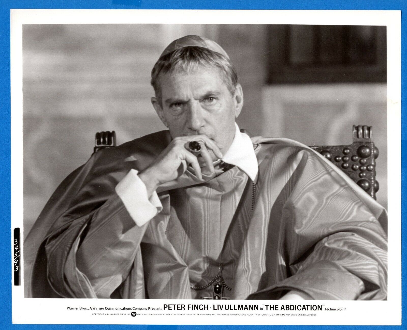 LIV ULLMANN PETER FINCH 8x10 Vintage Promo Photo Poster painting THE ABDICATION Movie 1974