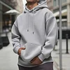 💥2025 New Arrivals!Men's Solid Color Drop Shoulder Long Sleeve Drawstring Pocket Casual Hoodie, Autumn/Winter