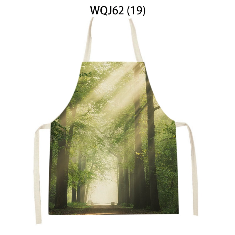 Linen Kitchen Apron - Waterfall beach scenery