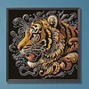 Golden Crystal Tiger Head Special Shaped 5D DIY Partial Drill Diamond Painting Kits for Adults Beginners Home Decor Diamonds Dots Gem Art Kits 11.81 X11.81inch