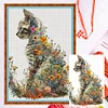 (Big Size)Flowers And Cats - 11CT Counted Cross Stitch - 40*60cm