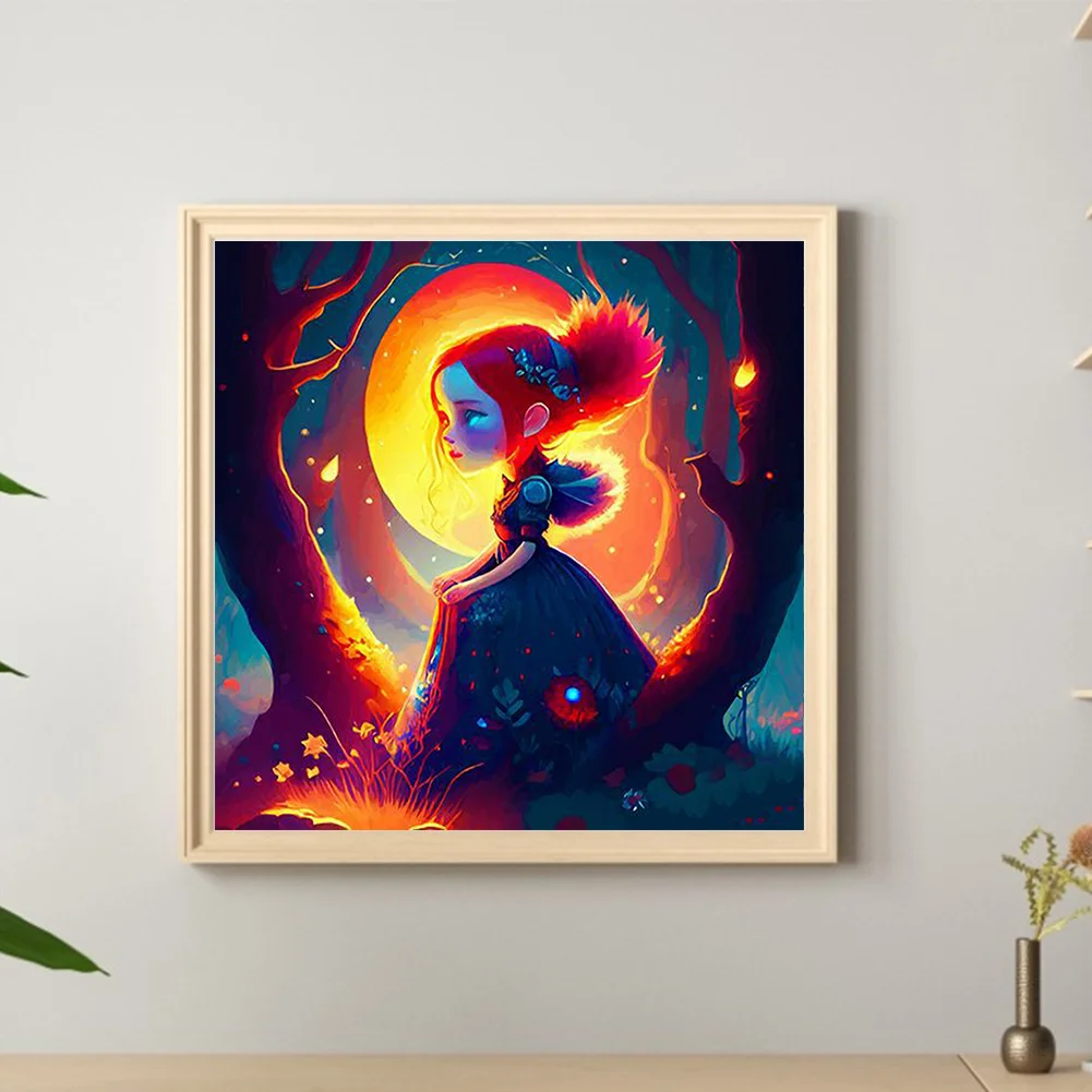 Full Round Diamond Painting 30*30cm - Little Girl