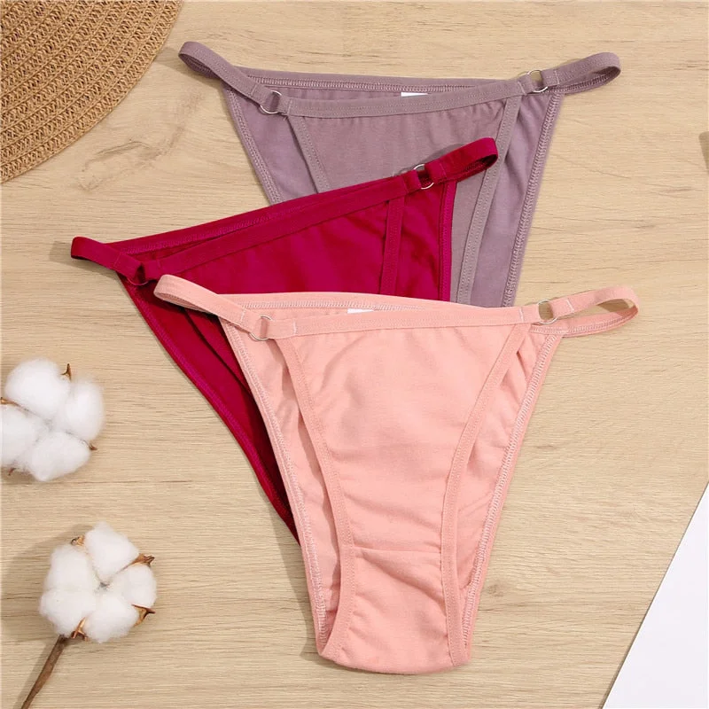 FINETOO Cotton Briefs Panties Women 3Pcs/set Sexy Low Waist Underwear M-2XL Ladies Cotton Underpants Soft Feamle Lingerie 2021