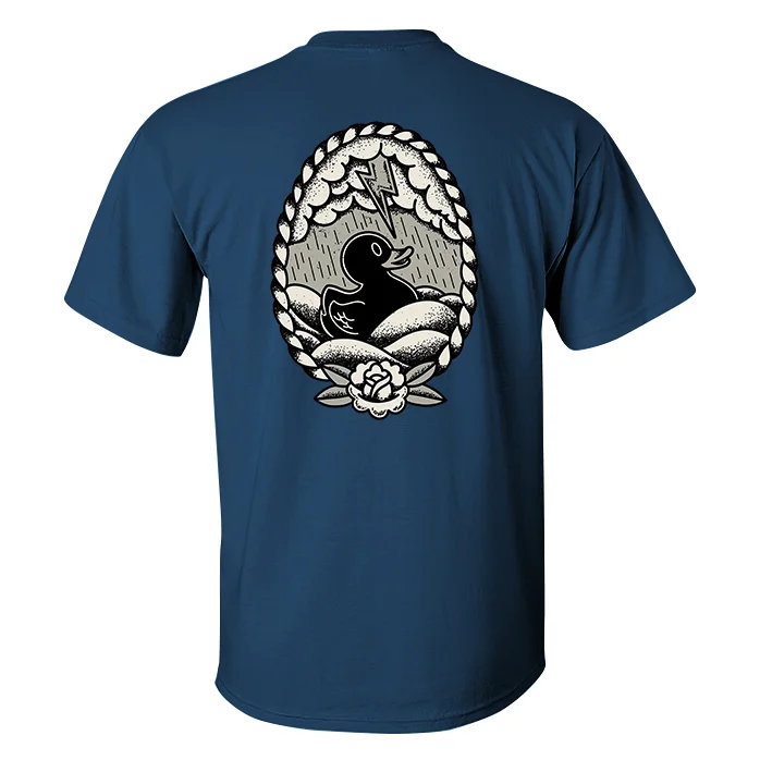 Thunderstorm Flashing Duck Printed Men's T-shirt
