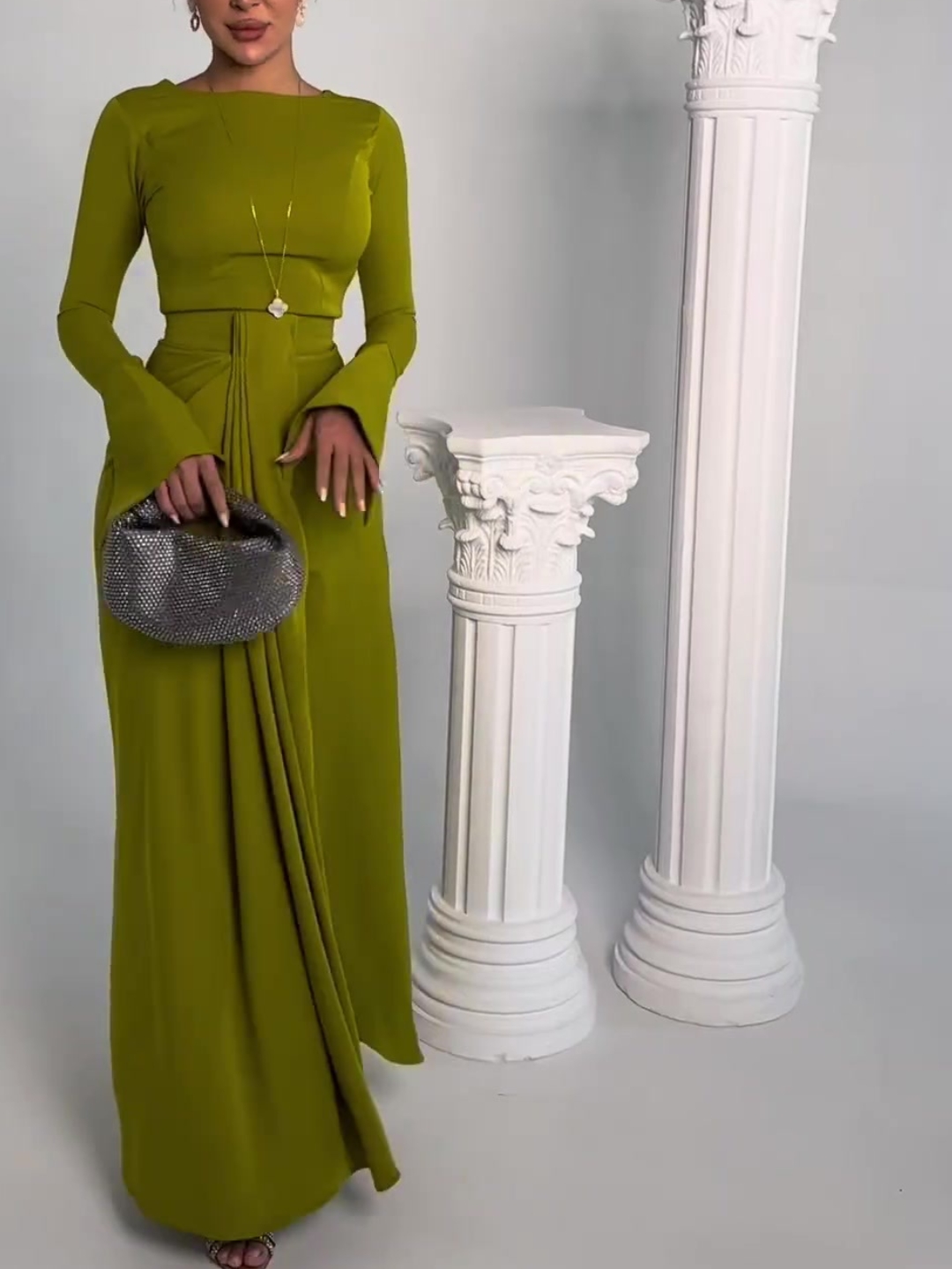 Stylish Satin Banquet Long Dress | Oxredo Shop Ramadan Sale