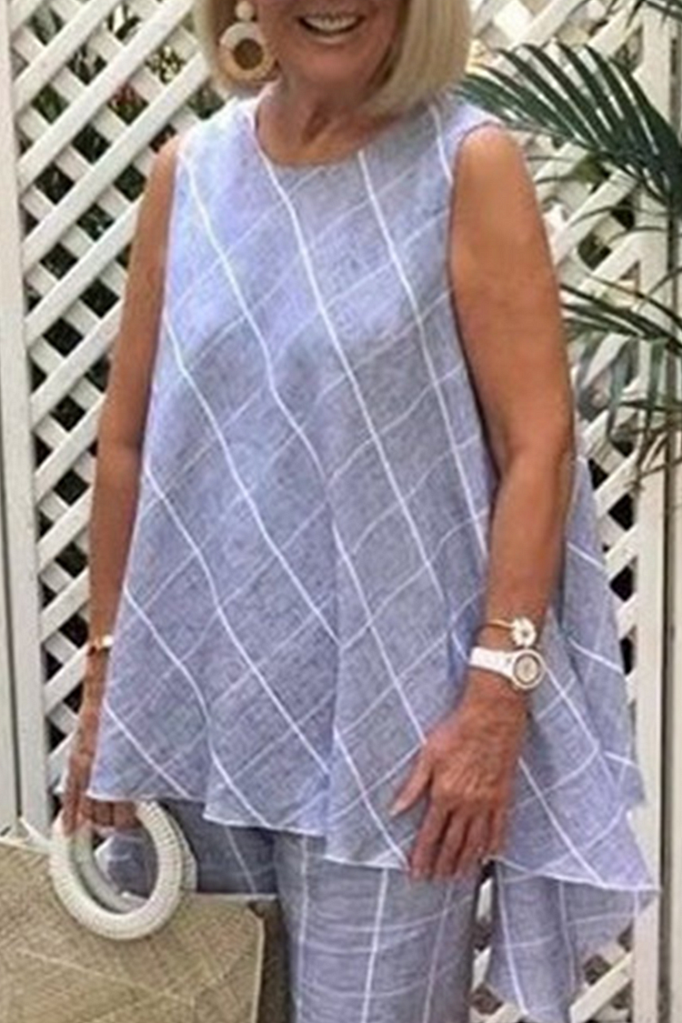 Casual Striped Split Joint O Neck Tops