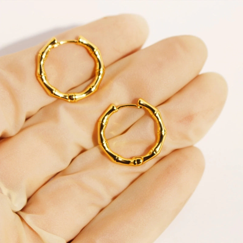 Brass 24K Gold Plated Geometric Earrings