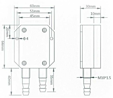 Oxygen Gas DP 0-10v Pressure Sensor Transmitter Differential Low Pressure 0-10v 3