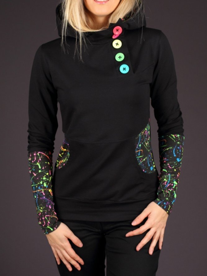 Solid Casual Long Sleeve Hoodie Sweatshirt
