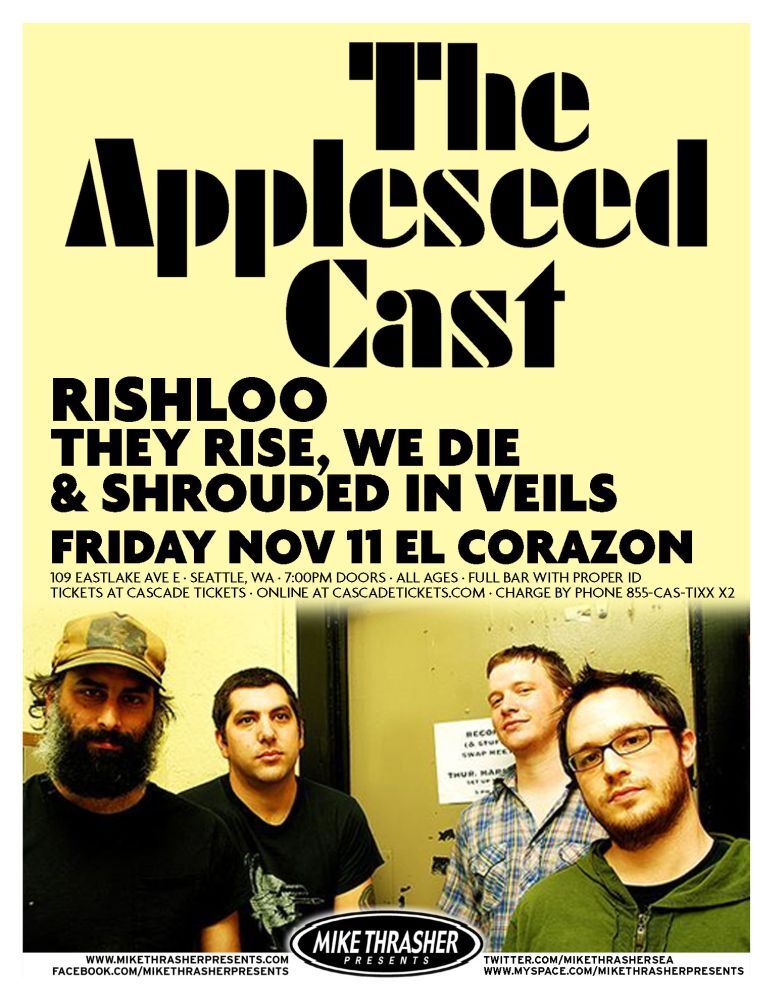 THE APPLESEED CAST 2011 Gig POSTER Seattle Washington Concert