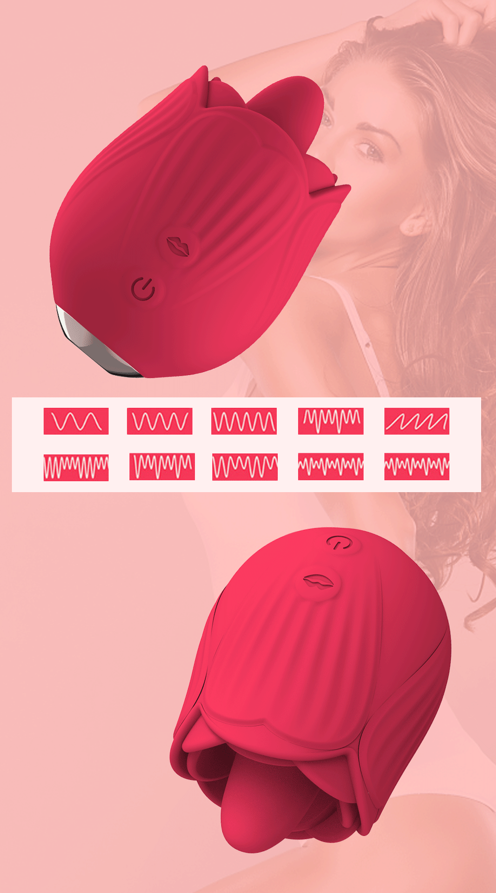 Rose Vibrator · rose toy with powerful licking