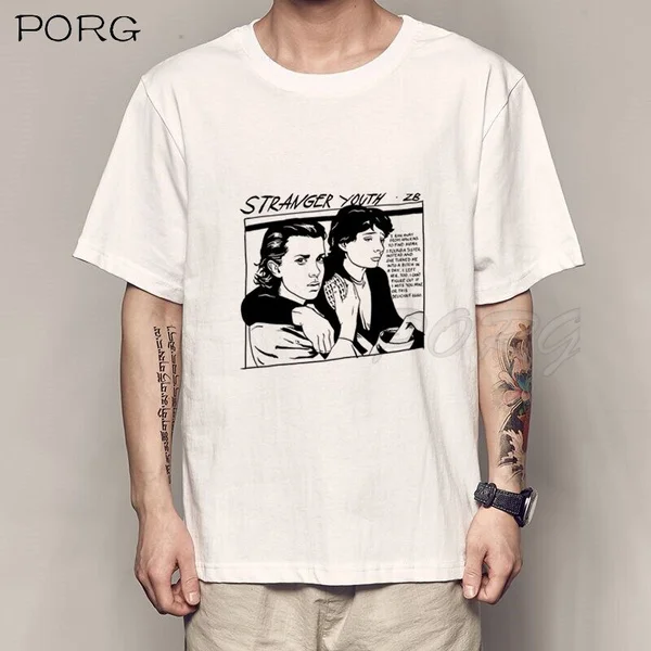 Stranger Things Stranger Youth Harajuku Graphic T Shirts Cartoon Movie Oversized Men's T-Shirt Printed Streetwear Anime Shirt