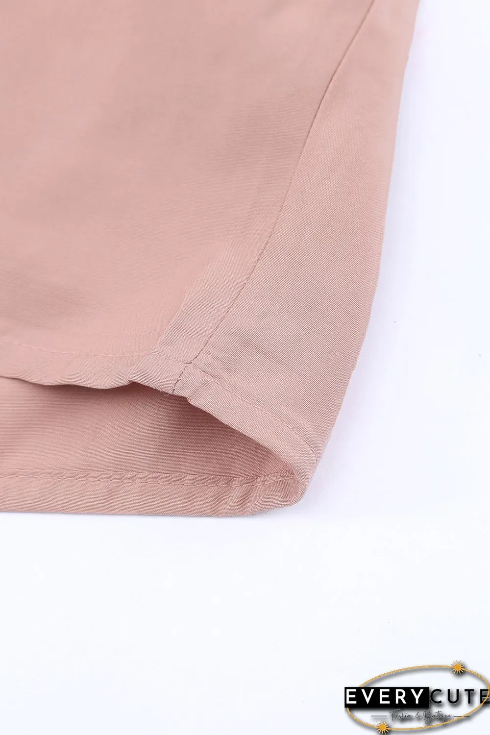 Pink Crochet Trim Hollow-out Blouse