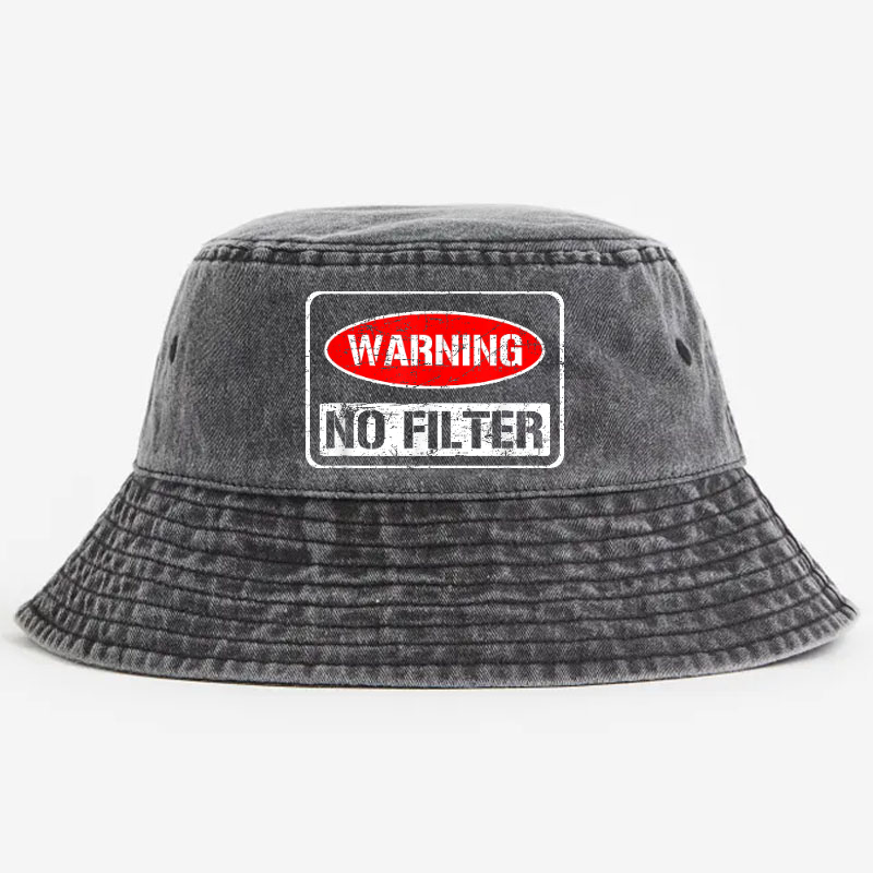 Warning No Filter Bucket Hat ctolen