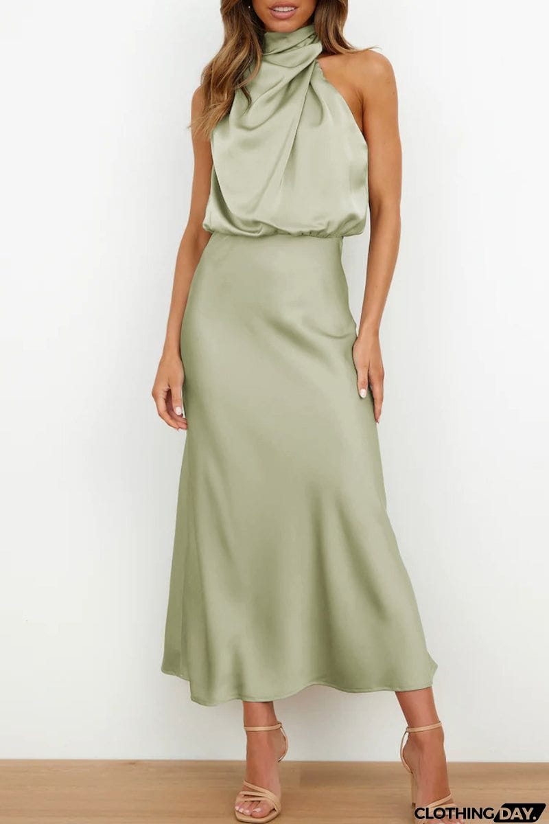 Celebrities Simplicity Solid Zipper Half A Turtleneck A Line Dresses