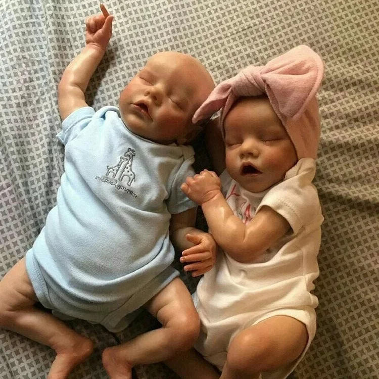17'' Real Lifelike Twins Tamika and Gaborne Reborn Baby Doll Gril