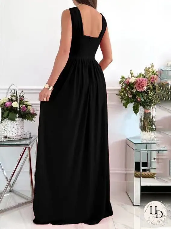 Dresses Halterneck Open Back Sleeveless Slit Dress for Women