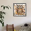 Vintage Brown Owl DIY Button Art Painting Kit 30x30cm Self-Adhesive