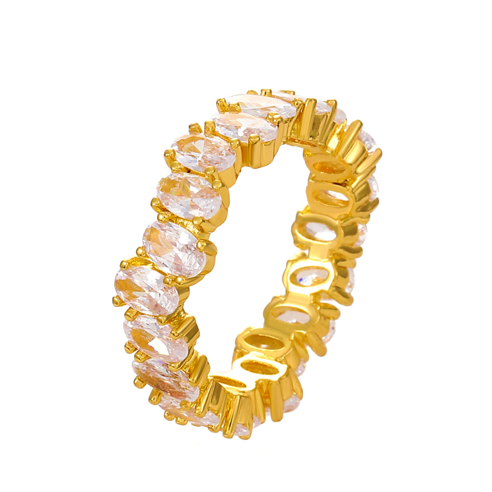 Oval Zirconia Gold-Plated Ring