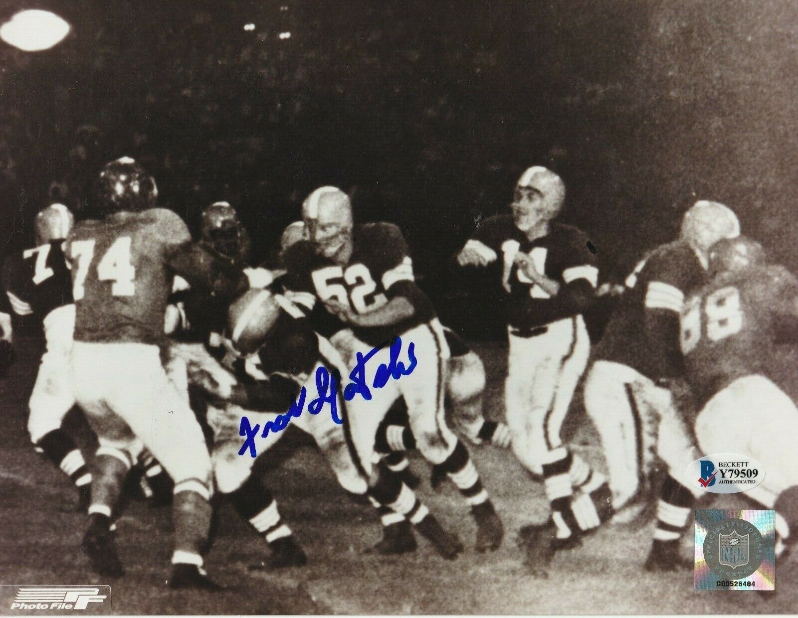 FRANK GATSKI Signed Cleveland BROWNS 8x10 Photo Poster painting with Beckett COA