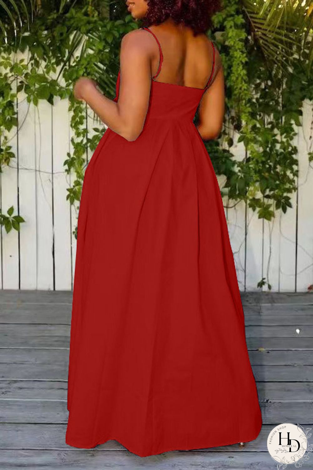 Red Sexy Solid Bandage Patchwork Asymmetrical Spaghetti Strap Straight Dresses