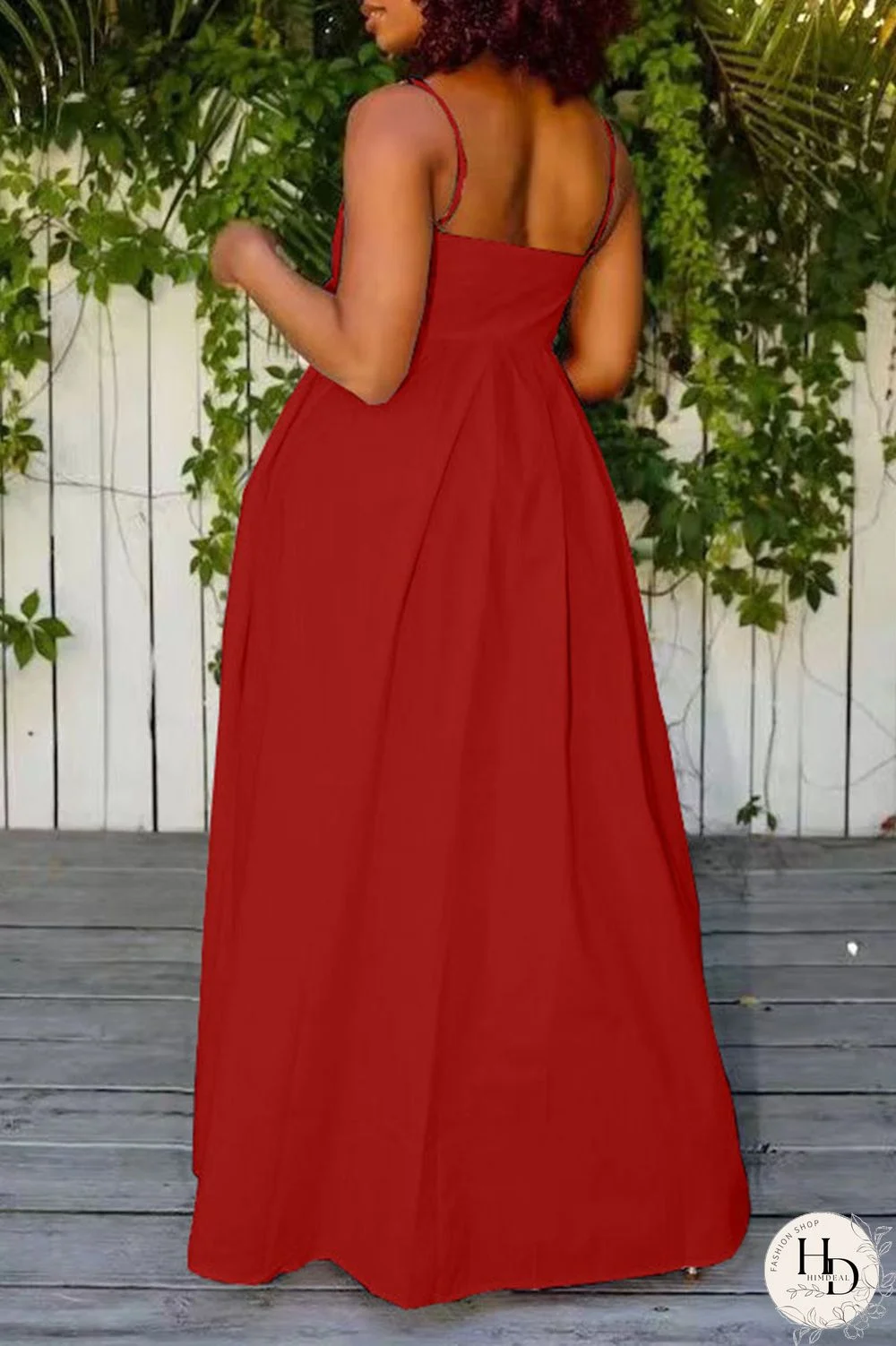 Red Sexy Solid Bandage Patchwork Asymmetrical Spaghetti Strap Straight Dresses