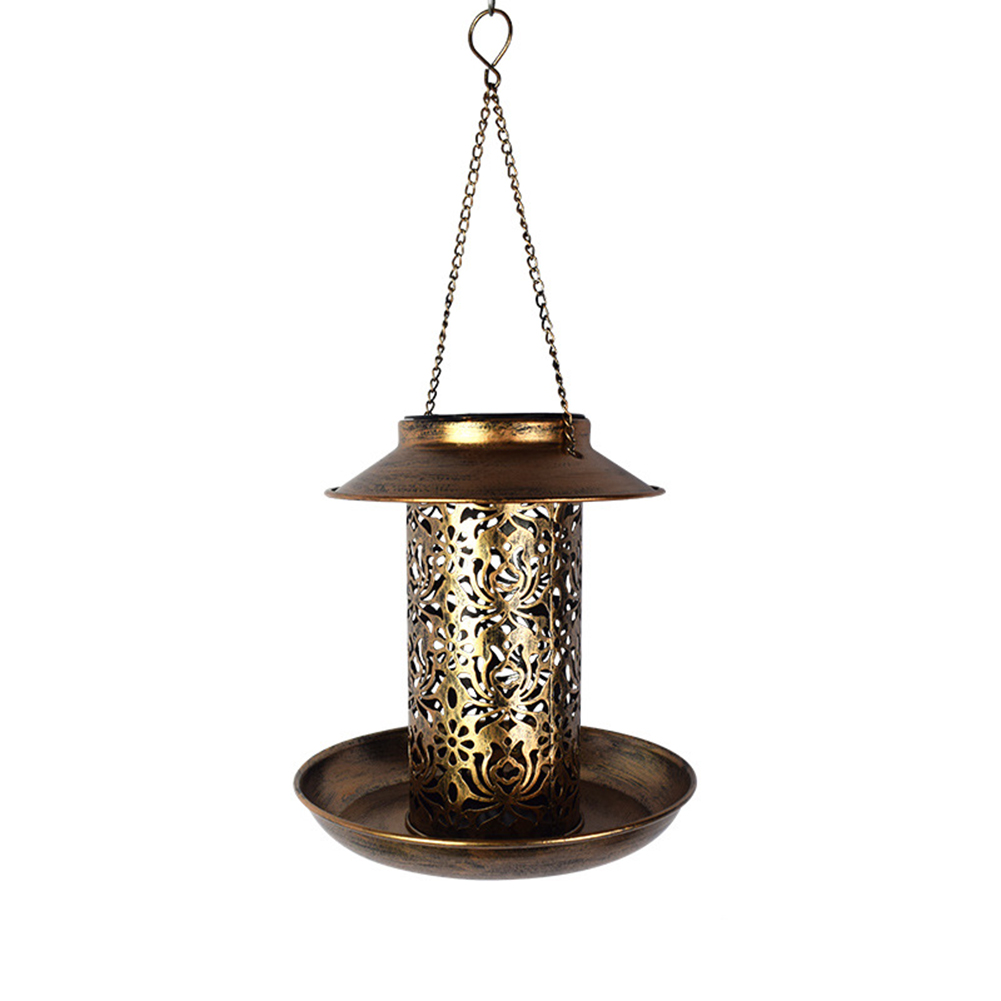 

Solar Energy LED Bird Feeder Lawn Wild Hanging Feeding Metal Lantern-Landscape Ligjht, 501 Original