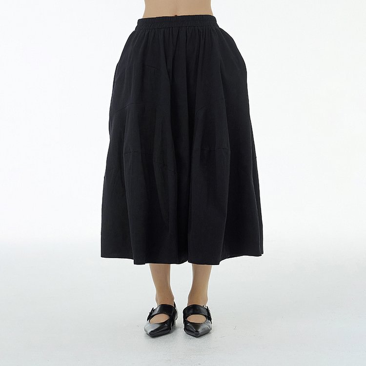 Temperament Patchwork Elastic Waist Skirt