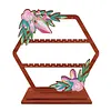 DIY Wooden Purple Flowers Diamond Painting Jewelry Holder Organizer 3-Tier Diamond Art Ring Jewelry Display Stand Ideal Gifts for Women and Girls