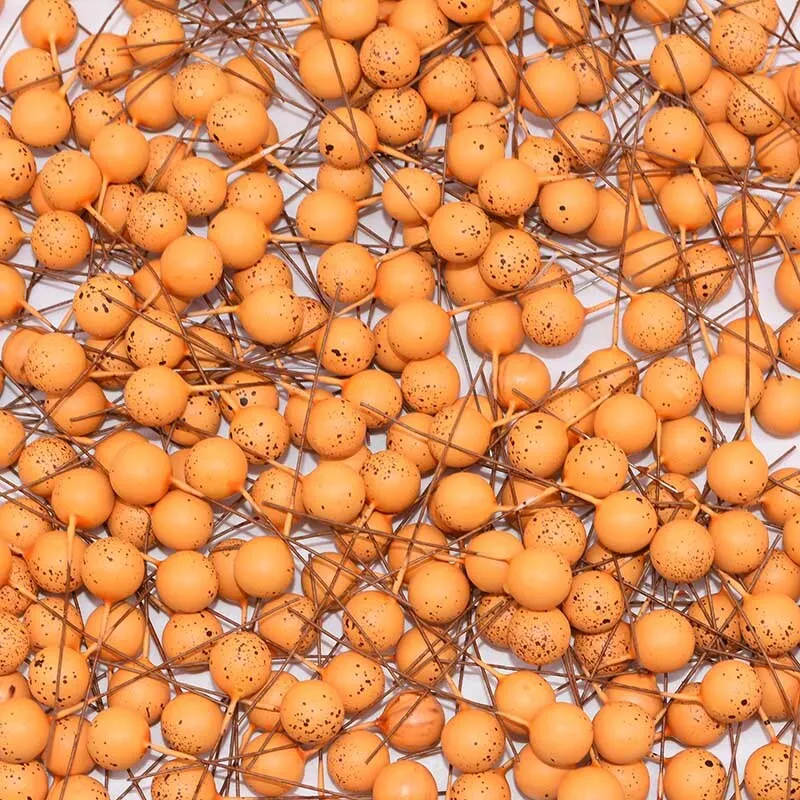 50pcs 12mm Mini Pearl Plastic Stamen Artificial Flower Cherry Fruit Stamens Wedding Christmas Wreaths DIY Gift Box Decoration