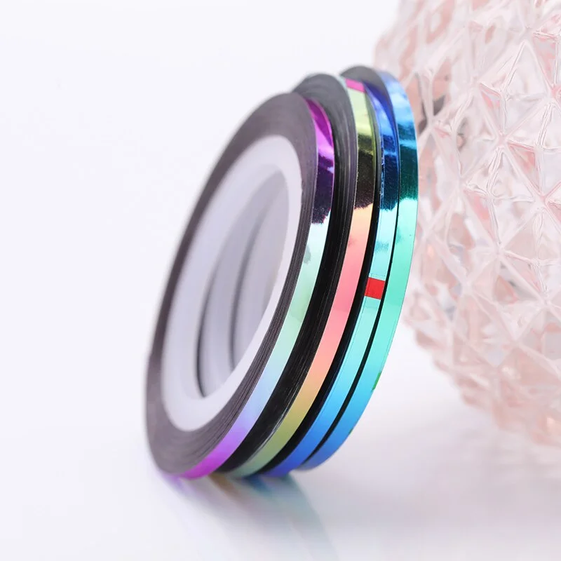 4 Rolls/Set 1mm 2mm 3mm Chameleon Nail Striping Tape Line Adhesive Decal Nail Art Decoration Tools Design