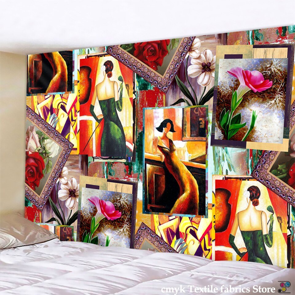 

Wall Tapestry - Flower Painting Botanical-150*130cm, 501 Original