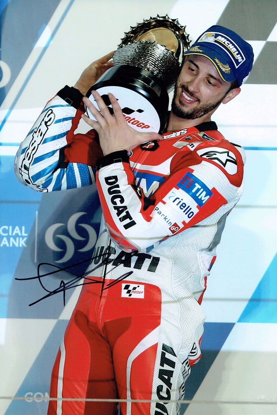 ANDREA DOVIZIOSO 2016 SIGNED MotoGP Factory Ducati MOTOGP 12x8 Photo Poster painting AFTAL COA