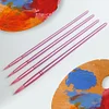 (US Local)4Pcs Watercolor Paint Brushes Long Handle Brushes for Artist Students (Pink)