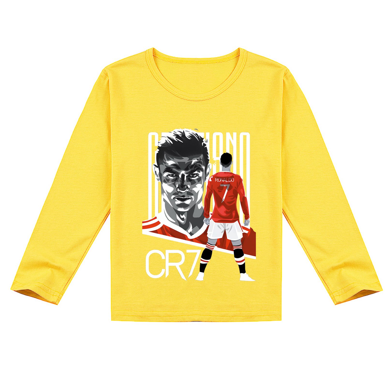 Mayoulove Unisex Cristiano Ronaldo Long Sleeve Tee for Kids - Soccer Star Fan Apparel, Stylish  Comfortable-Mayoulove