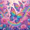 Framed Diamond Painting - Special Shaped - Colorful Butterfly (25x25cm)