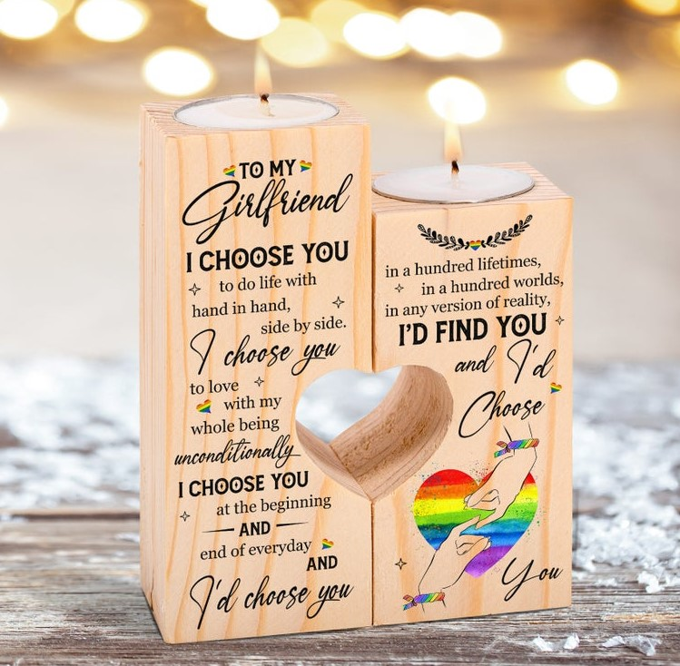 LGBT Candle Holder, Custom Name LGBT Day Pride Candle Holder