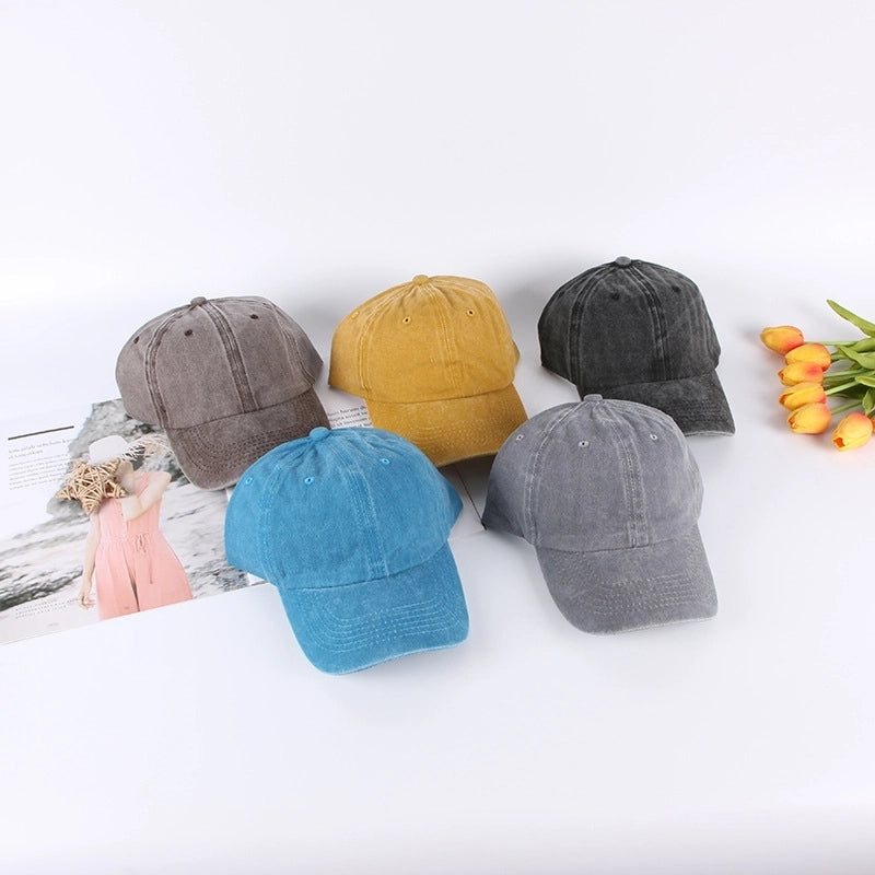 Washed Hat Distressed Baseball Cap Vintage Cap Men's Soft Top Light Plate Solid Color Hat Women's Outdoor Cowboy Hat2