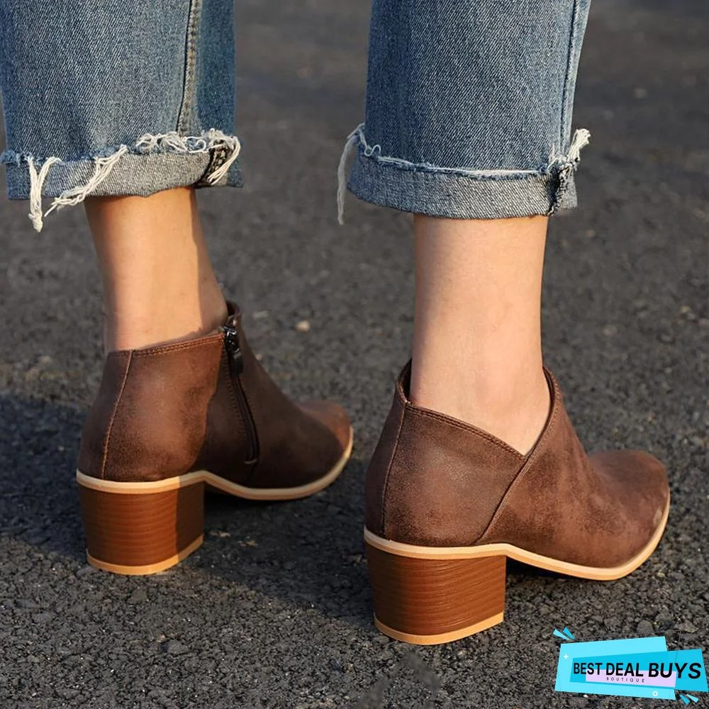 Plus Size Chunky Heel Shoes