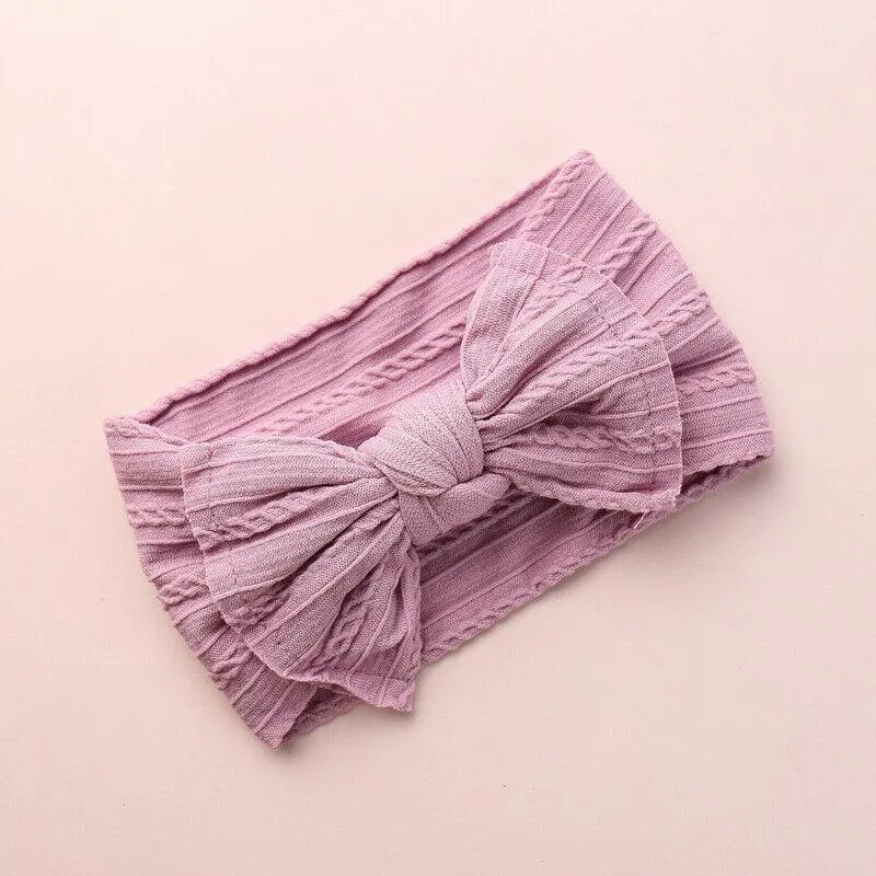 2019 Accessories Headwear Baby Kid Newborn Infant Princess Big Bow Turbon Knot Jacquard Headband Hair Band Candy Color Hairband