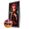(40*70cm)Red Hair Rose Girl - Round AB Drill Diamond Painting