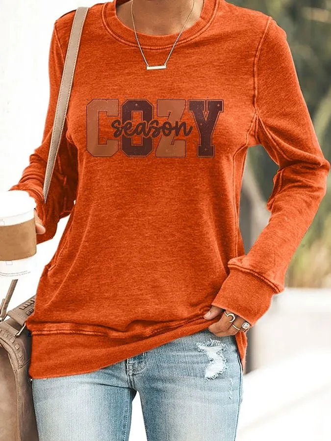 Women's Cozy Season Print Sweatshirt 
