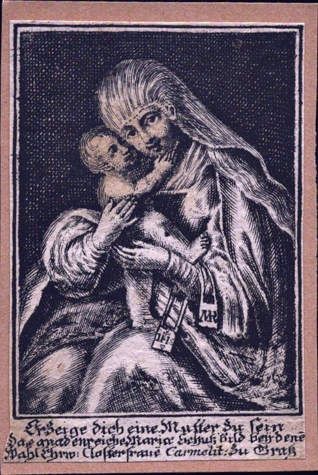 Mary Graz Karmeliten Pilgrimage Holy Icon Devotional Picture Austria (B-5746