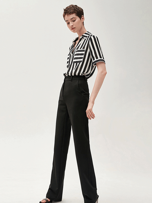 Zebra Stripe Silk Shirt-Luxury Silk Life